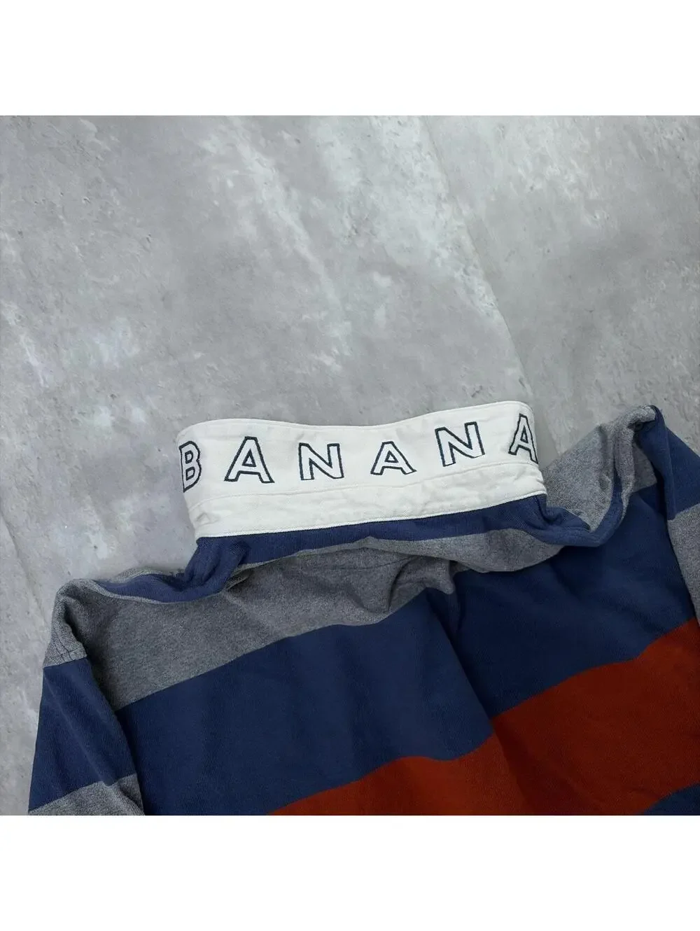 Y2K Banana Republic Striped Rugby Long Sleeve Polo Shirt